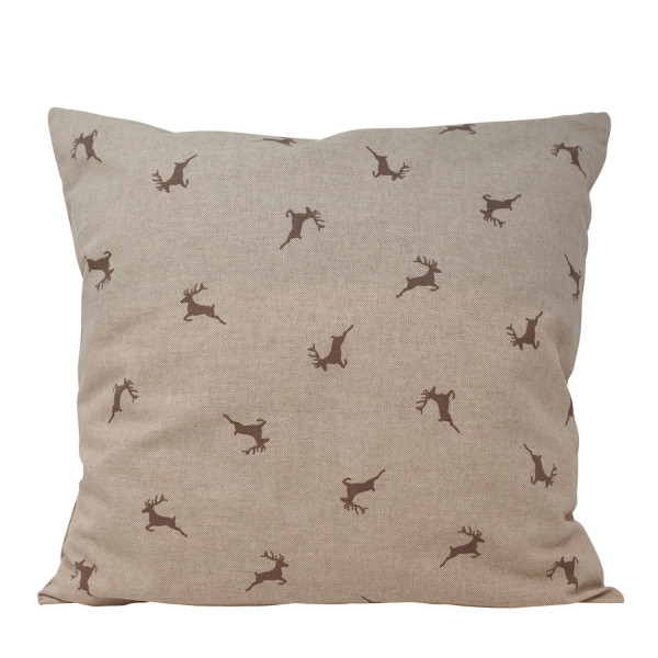 Zirbenkissen 40 x 40 cm Hirsche beige/grau