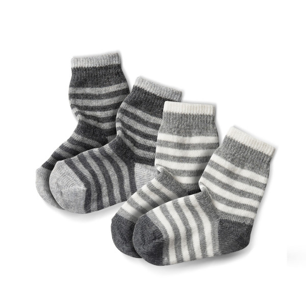 Alpaka Socken gestreift 2er Pack KINDER