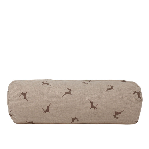 Zirben Nackenrolle Hirsche beige/grau
