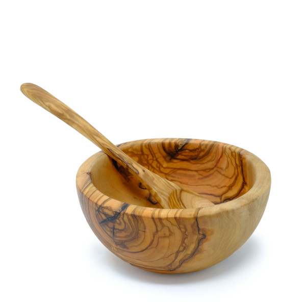 Olivenholz Müslischale mit Löffel