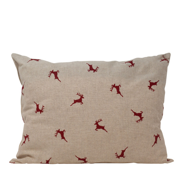 Zirbenkissen Hirsche beige/rot