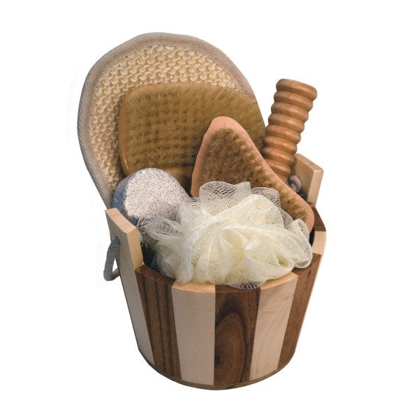 Geschenkset Saunakübel gestreift
