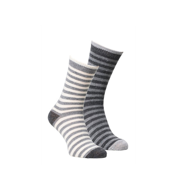 Alpaka Socken gestreift 2er Pack KINDER